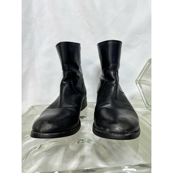 Frye Women's Melissa Short Boot Size 6M Black Leather Strap Button Biker Moto - Picture 3 of 6